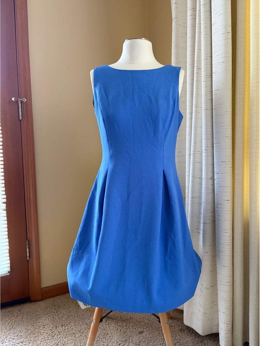 Vince CAMUTO Womens 8 Light Blue A Line DRESS Bow Back Zipper Polyester Sundress